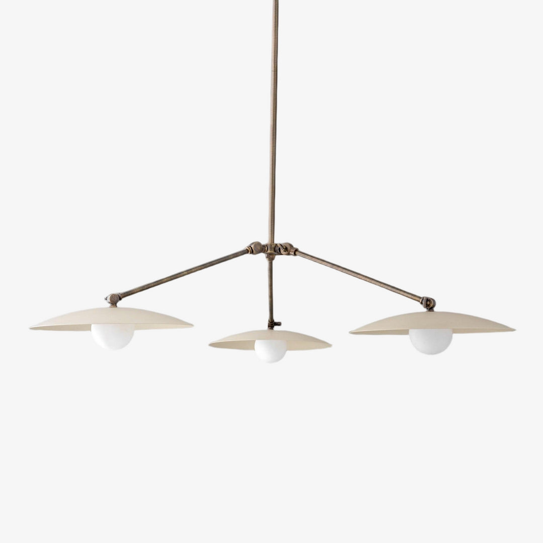 Lustre Curva en métal et laiton antique - Suspension d'éclairage industriel moderne