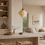 Bild in Gallery-Viewer laden, Sanenos Retro Geometrische Glas Pendelleuchte - Farbverlauf Glaslampenschirm für Wohn- oder Esszimmer