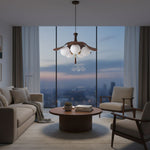 Charger l'image dans la visionneuse de galerie, Lampe suspension en grappe de globes sculpturaux de la série Orrise - Suspension en métal et verre