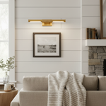 Bild in Gallery-Viewer laden, Aurix Bilderleuchte – Schlankes, mittig umwickeltes Stabdesign Metalloberfläche Wandleuchte für Galerie & Flur