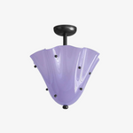 Cargar imagen en el visor de la Galería, Lámpara de techo Bellina contemporánea con forma de pétalo, de cristal y metal – Luz de montaje empotrado regulable para interiores modernos