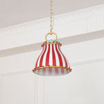 Load image into Gallery viewer, Circus Glass Pendant Lamp – Fun Red Stripe Art Glass for Eclectic Spaces