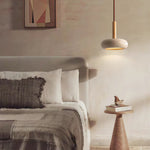 Cargar imagen en el visor de la Galería, Lámpara colgante tradicional japonesa de travertino redondo de madera M18