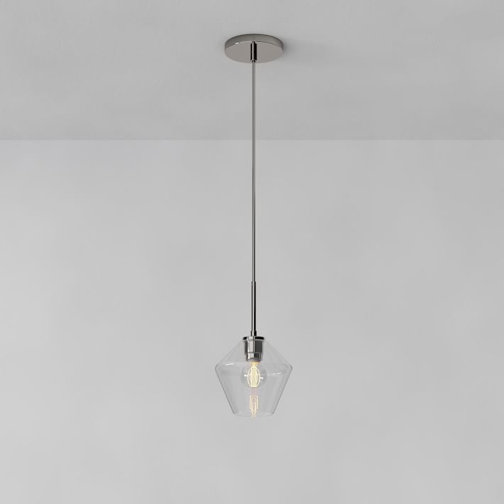 Lustre géométrique en verre transparent Merin