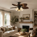 Load image into Gallery viewer, Tropical Leaf Blade Ceiling Fan with Light