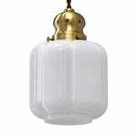 Charger l'image dans la visionneuse de galerie, Angled view of vintage white glass pendant lamp shade