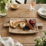 Cargar imagen en el visor de la Galería, Rustic serving tray with bread fruit and cheese on table