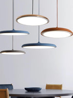 Load image into Gallery viewer, Macaron Pendant Light – Slim Metal Saucer Fixture