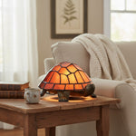 Load image into Gallery viewer, TiffStar Tortoise Art Glass Accent Lamp – Retro Style Decorative Bedside Lamp for Cozy Reading