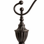 Load image into Gallery viewer, Close-up of the curved black metal lamp arm and sculpted upper post
