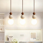 Bild in Gallery-Viewer laden, Elegantes Leuchten Creme Stein Nachttisch Pendelleuchte
