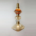 Load image into Gallery viewer, Contemporary Hanging Light - Iron Metal Glass Gold Brown Damp-rated