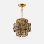 Load image into Gallery viewer, Complete Smoked Gray textured glass pendant