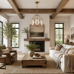 Bild in Gallery-Viewer laden, Oval Cage Textured Glass Chandelier