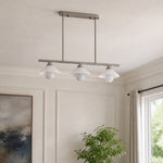 Bild in Gallery-Viewer laden, Linear Glass Pendant Light with Satin Silver Frame