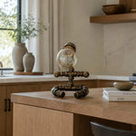 Charger l'image dans la visionneuse de galerie, Industrial globe pipe lamp on a console table