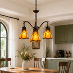 Cargar imagen en el visor de la Galería, Orange red chandelier in a kitchen dining space