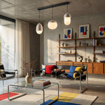 Cargar imagen en el visor de la Galería, Lámpara colgante moderna Orbaltis con racimo de orbes - Lámpara colgante de piedra natural y vidrio para sala o cocina