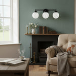 Load image into Gallery viewer, Glorica Glass Modern 3-Light Globe Vanity Wall Light for Bathroom