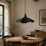 Charger l'image dans la visionneuse de galerie, Vintage Wavy Pendant Light with Aged Metal Shade