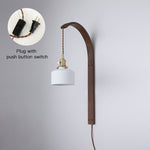 Bild in Gallery-Viewer laden, Gebogene Walnuss-Keramik-Steckbare Wandleuchte