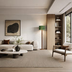 Load image into Gallery viewer, Wood floor lamp in a bright modern living room