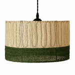 Charger l'image dans la visionneuse de galerie, Natural loofah fiber pendant shade in beige and moss green