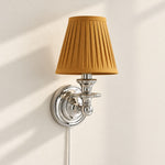 Bild in Gallery-Viewer laden, Rowan No-Wire Pleated Drum Shade Wall Sconce – Plug-In Fabric Wall Light