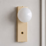 Charger l'image dans la visionneuse de galerie, Cream wall sconce with opal glass globe and toggle switch