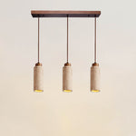Load image into Gallery viewer, Wabi Sabi Solid Wood Travertine Stone Pendant Light M37