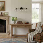 Charger l'image dans la visionneuse de galerie, Applique murale moderne en verre transparent Glorica Glass à 3 globes pour salle de bain, idéale pour la zone du miroir.