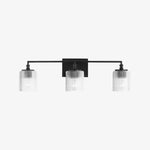 Cargar imagen en el visor de la Galería, Lámpara de Tocador con Triple Pantalla de Vidrio Lirra Diseño Elegante de Metal - Iluminación para Vestidor de Baño