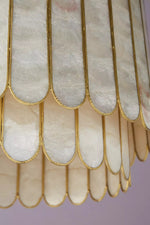 Load image into Gallery viewer, Lumica Faceted Capiz Shell Pendant — Coastal-Contemporary Pendant Light for Dining & Kitchen Islands