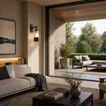 Charger l'image dans la visionneuse de galerie, Vintage black outdoor wall lantern in a covered exterior setting 1