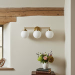 Load image into Gallery viewer, Glorica Glass Modern 3-Light Globe Vanity Wall Light for Bathroom