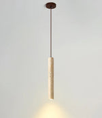 Cargar imagen en el visor de la Galería, Lámpara colgante cilíndrica de travertino amarillo Wabi Sabi japonesa de una luz M13