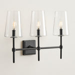 Load image into Gallery viewer, Derlina Clear Glass Sconce - Elegant Single To Triple Vanity Sconce