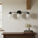 Cargar imagen en el visor de la Galería, Aplique de pared Tierlux de cristal transparente – Diseño arquitectónico Art Déco para baño y pasillo