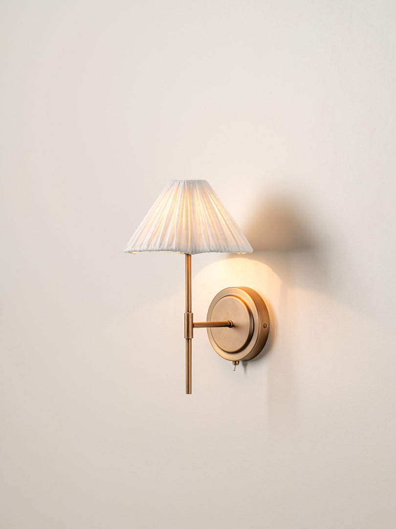Luminella Elegant Bronze Linen Wall Light – Classic Design for Bedroom & Hallway