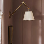 Load image into Gallery viewer, Foldray Scalloped Drum Shade Wall Sconce – Modern Rustic Wall Light for Bedroom