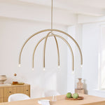 Charger l'image dans la visionneuse de galerie, Lustre à arc Borvia – Design moderne du milieu du siècle, finition champagne