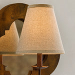 Load image into Gallery viewer, Antique Wood Wall Sconce With Fabric Shade