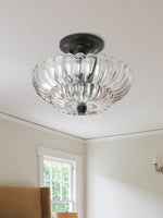 Load image into Gallery viewer, Vintage Glass Double Layer Floral Ceiling Lamp