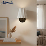 Load image into Gallery viewer, Ruffmeto Textured Pleated Fabric Modern Wall Light for Living Rooms
