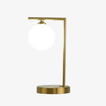 Load image into Gallery viewer, Modern Gold Frame Desk Lamp – Suspended Globe Light for Bedside and Home Office