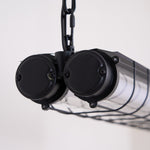 Load image into Gallery viewer, Artisan Glass Linearity Chandelier Iron Metal Glass Polished Silver Finish