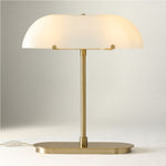 Load image into Gallery viewer, Ferosa Boat Shaped Lampshade Table Lamp – Vintage Brass Finish for Modern Living Room