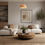 Bild in Gallery-Viewer laden, Polka dot linen pendant light in a calm neutral living room