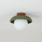 Load image into Gallery viewer, Stylish Alien Cream Style Ceiling Light in Beige Metal and Glass