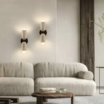 Charger l'image dans la visionneuse de galerie, Applique murale LED en travertin et bois Merrill
